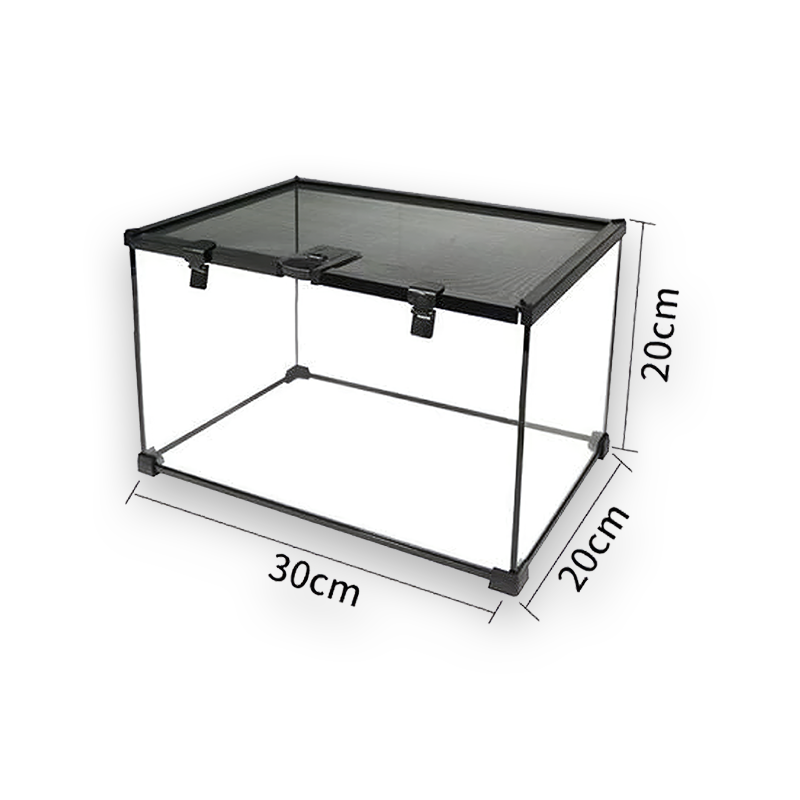 Aquarium Pour Tortues Avec Plateforme - Terrarium 10L, 30.6x19.6x18.4 Cm, Couvercle Sécurisé, Pour Reptiles Aquatiques