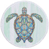 Rundes Strandtuch mit Schildkrötenmotiv - Mehrfarbig