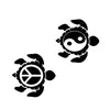Autocollant Tortue Moto - Peace & Ying Yang (2pcs)