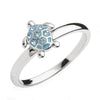 bague tortue fine bleutée