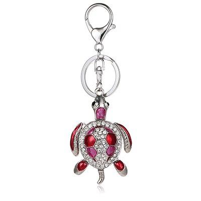 Gift Base Crazy Schildkröte Lady Schlüsselanhänger – 58x58 Mm, Kunststoff, Bunt Bedruckt