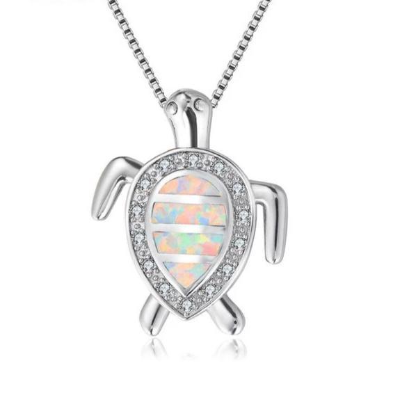 Pendentif Tortue Élégant En Argent 925 Avec Nacre Verte Ou Blanche - MATERIA By Matthias Wagner