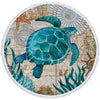 Serviette de Plage Tortue Ronde Rétro