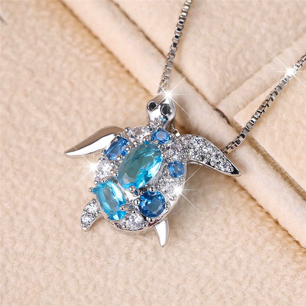 Turtle Pendant - Sparkling (silver)