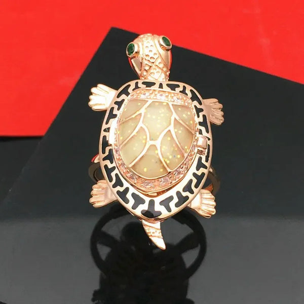 Schildkrötenring - Zirkon (Stahl)