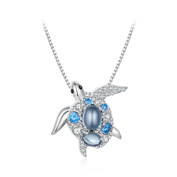 Ciondolo tartaruga con strass - Majesty (argento)
