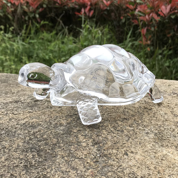 CrystalBlue Turtle Figurine (lasi)