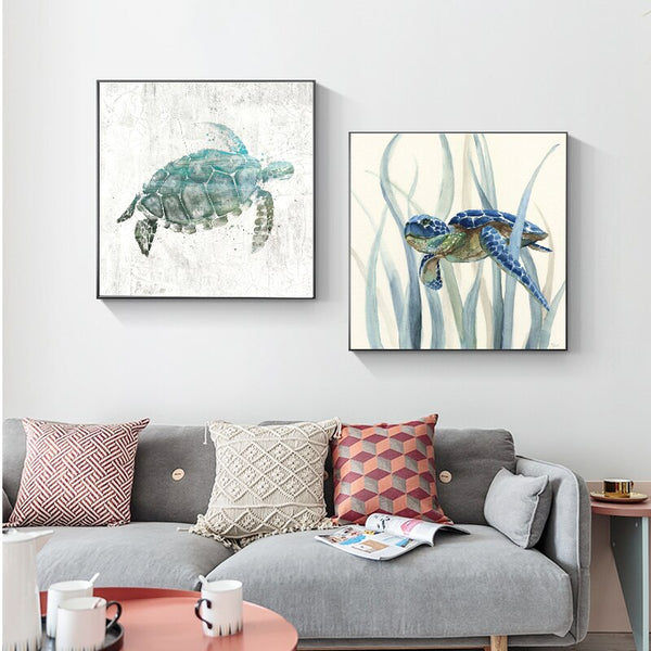 Poster Tortue - Plantes