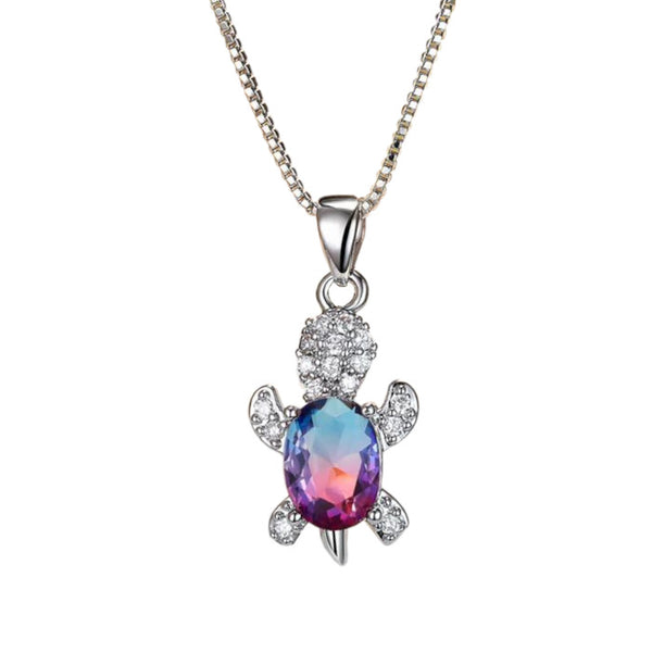 Turtle Necklace - Multicolor Opal