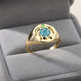 bague chevalière tortue