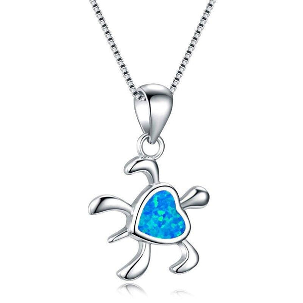 Turtle Pendant - Heart (silver)