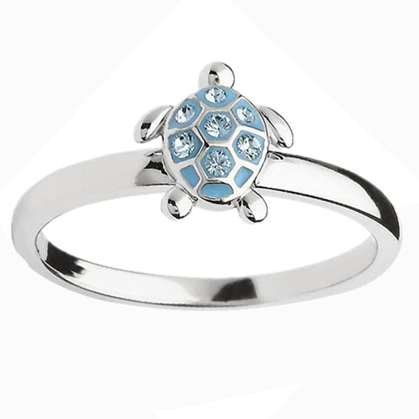 Bague Tortue Fine - Bleutée