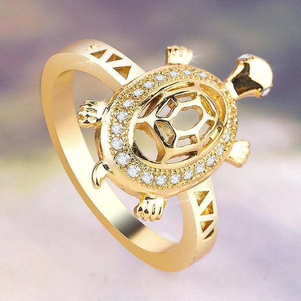 Bague Tortue - Zircon (Acier)